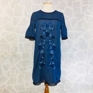 Nanette Lepore Shift Dress Embroidered Floral M